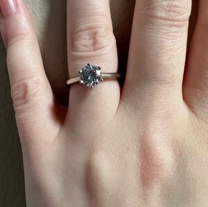 1 Carat CZ silver ring